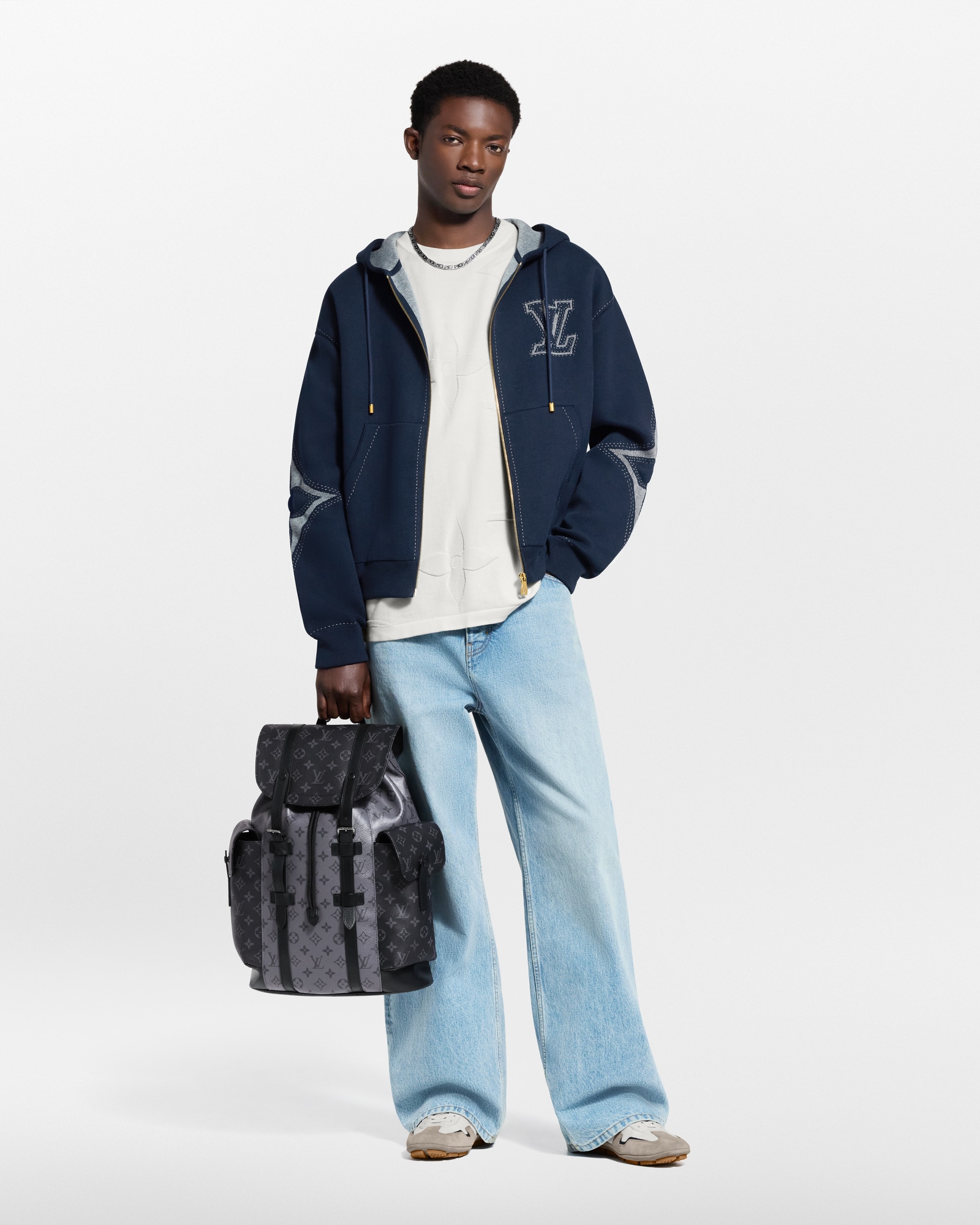 Graphic Intarsia Zipped Cotton Hoodie - Men - Ready-to-Wear